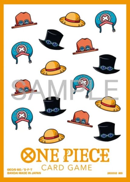 画像1: オフィシャルカードスリーブ13 帽子総柄 ルフィ エース サボ チョッパー 【スリーブ】【未開封】 (1)